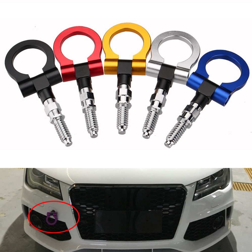 Car Folding Racing Tow Towing Hook Ring Front Rear Fit For Mitsubishi For Honda For BMW - Silver - Image 2