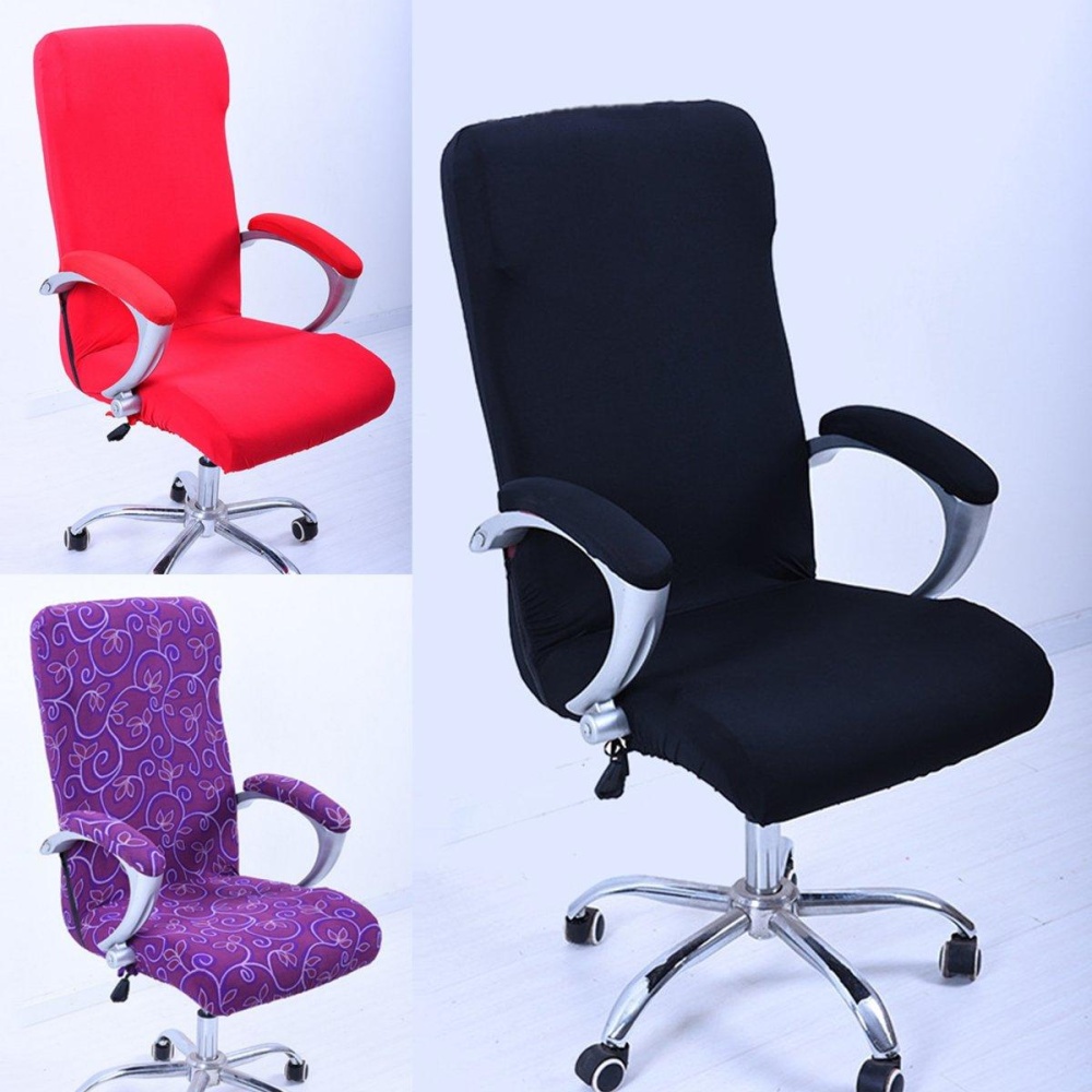 Spandex Office Computer Chair Covers Stretchable Rotate Swivel Chair Seat for Office Home - Black S - Image 2