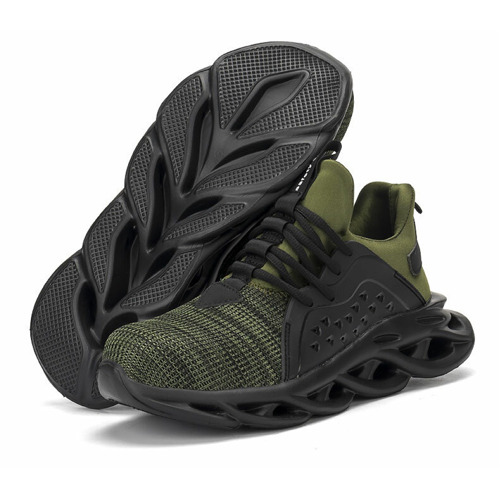 Men Steel Toe Cap Breathable Anti Smashing Work Safety Sneakers - Black 39