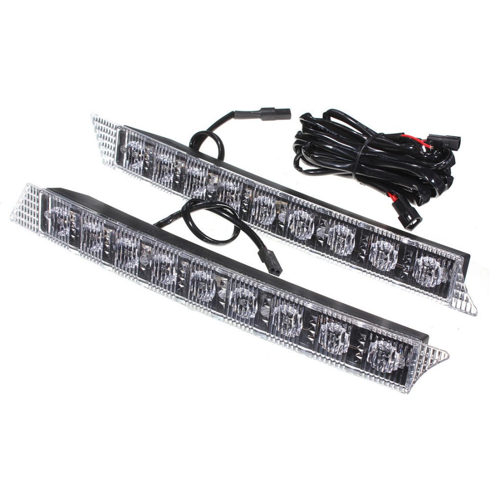 30cm 9 LED Car Daytime Running Lights DRL Spot Driving Lamp White 2PCS Universal for Audi/Porsche - Image 2