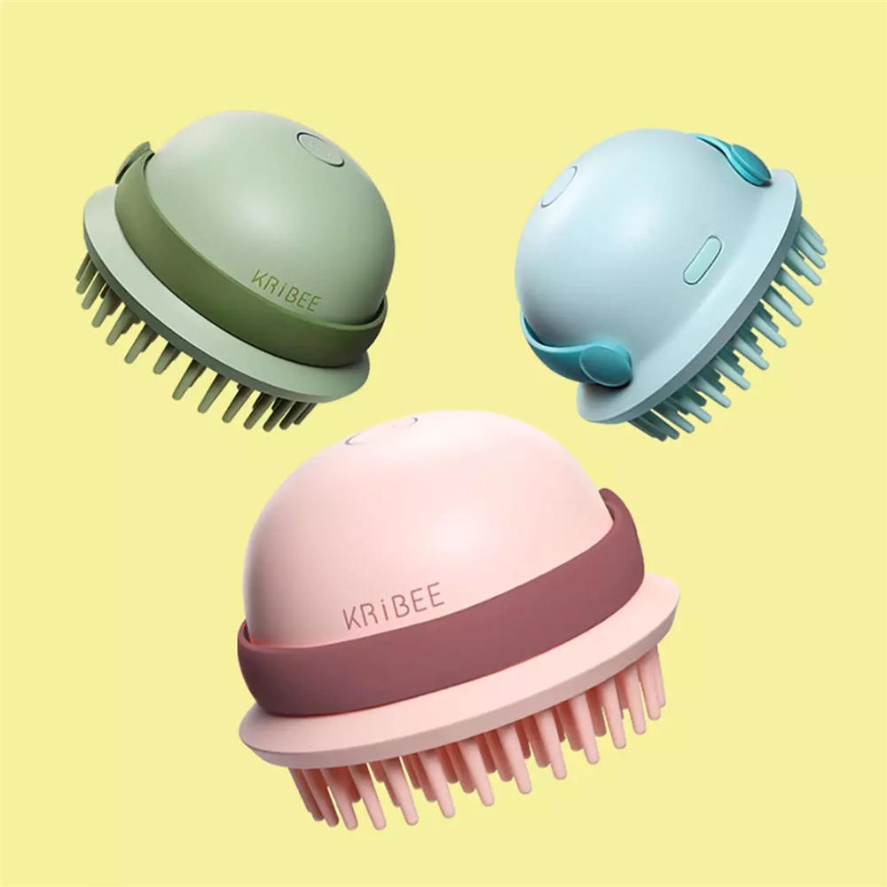 KRiBEE Waterproof Vibration Degreasing Low Frequency Massage Scalp Wet and Dry Electric Head Massage Comb From System
