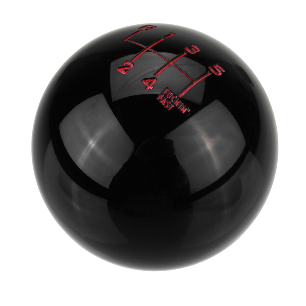 Universal 6 Speed Round Ball Gear Shift Knob Short Throw Shifter Lever - Black - Image 2