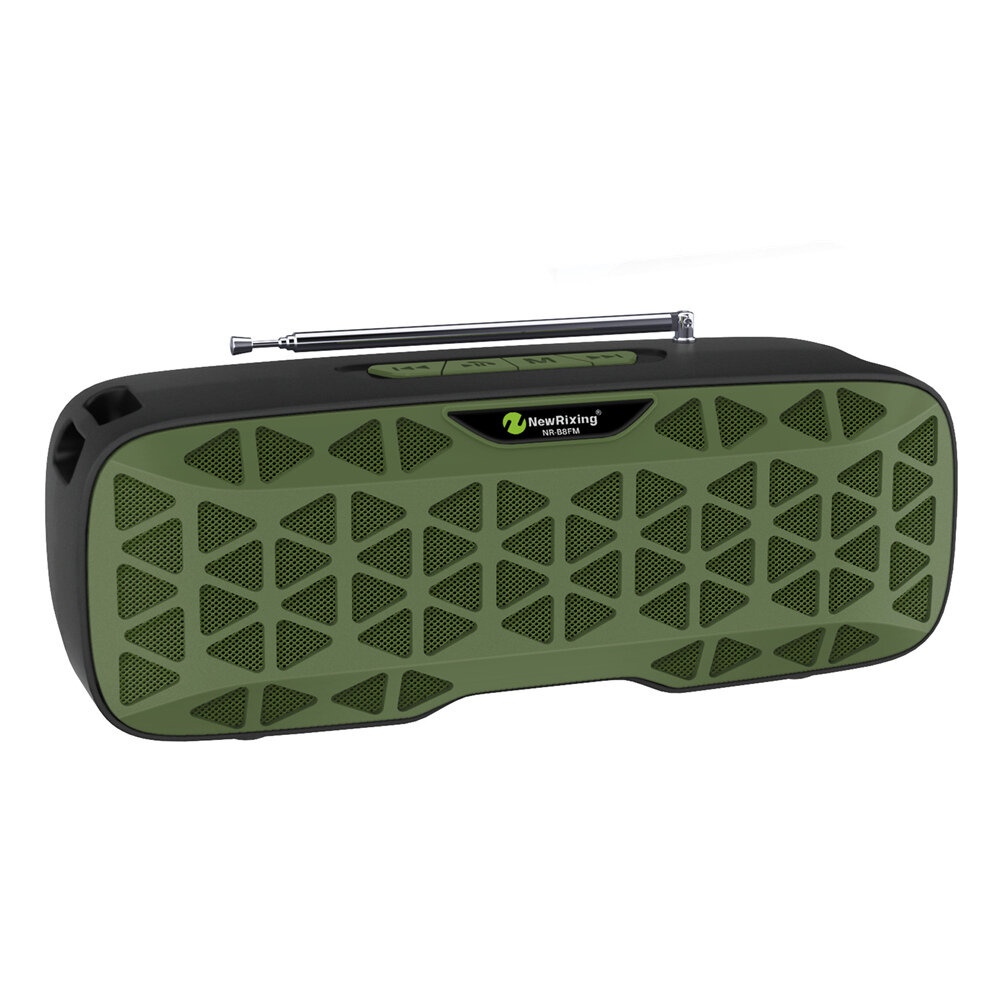 NewRixing NR-B8FM bluetooth 5.0 Subwoofer Outdoor Support FM Radio TF Card HD Bass Stereo Portable Speaker - Black - Image 2