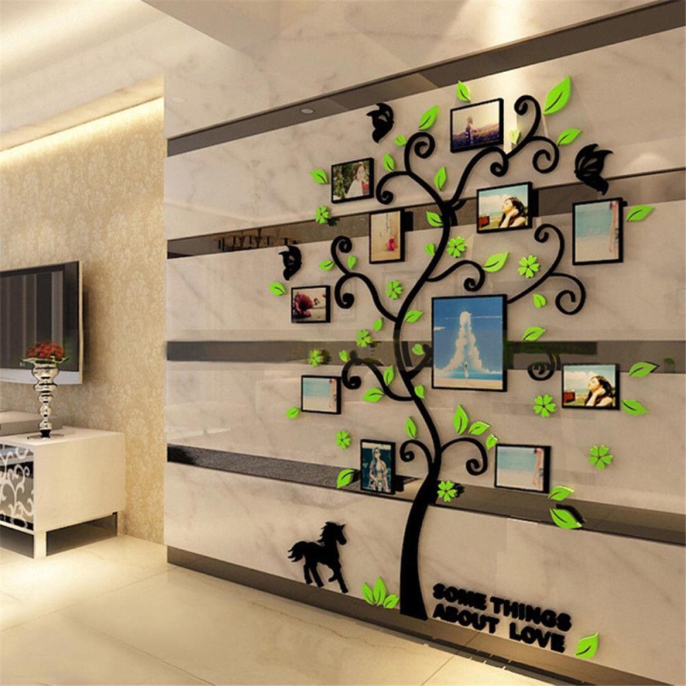 Removable Family Photo Frame Tree Sticker Living Room Wall Decals DIY Wall Decor - Green - Image 2