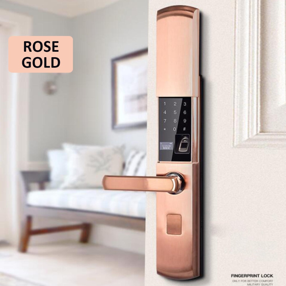 Security Electronic Smart Door Lock APP Touch Password Keypad Card Fingerprint - Bronze - Image 2