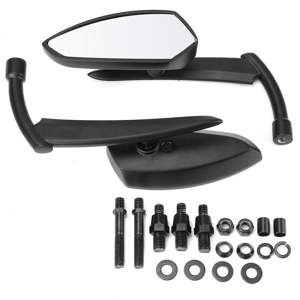 8MM 10MM Black CNC Blade Rear Review Mirrors For Harley Dyna Heritage Softail Sportster - Image 2