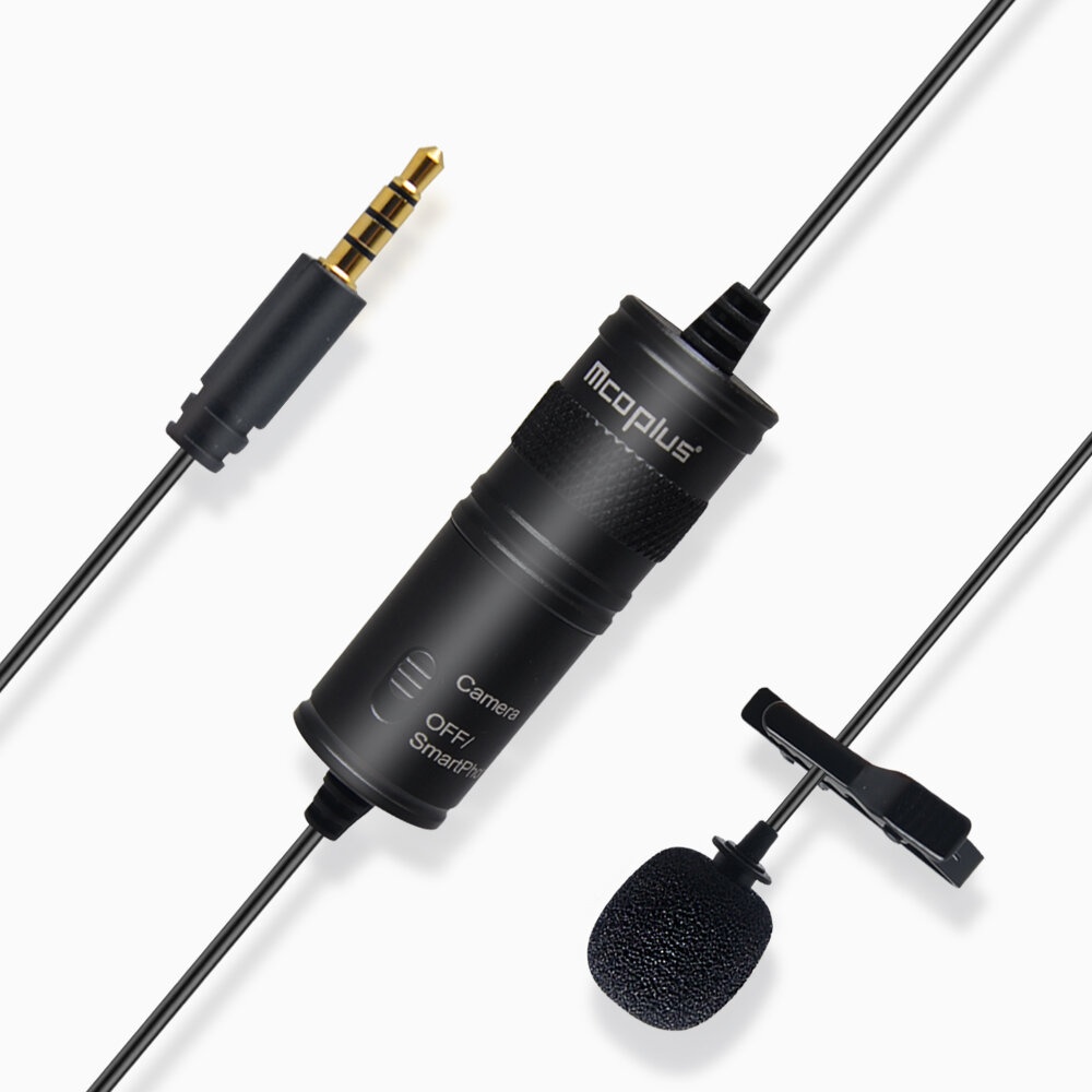 Mcoplus MCO-LVD600 Lapel Lavalier Microphone Interview Reception Vlog Live MIC Recording Compatible with Phone Camera Computer - Black - Image 2