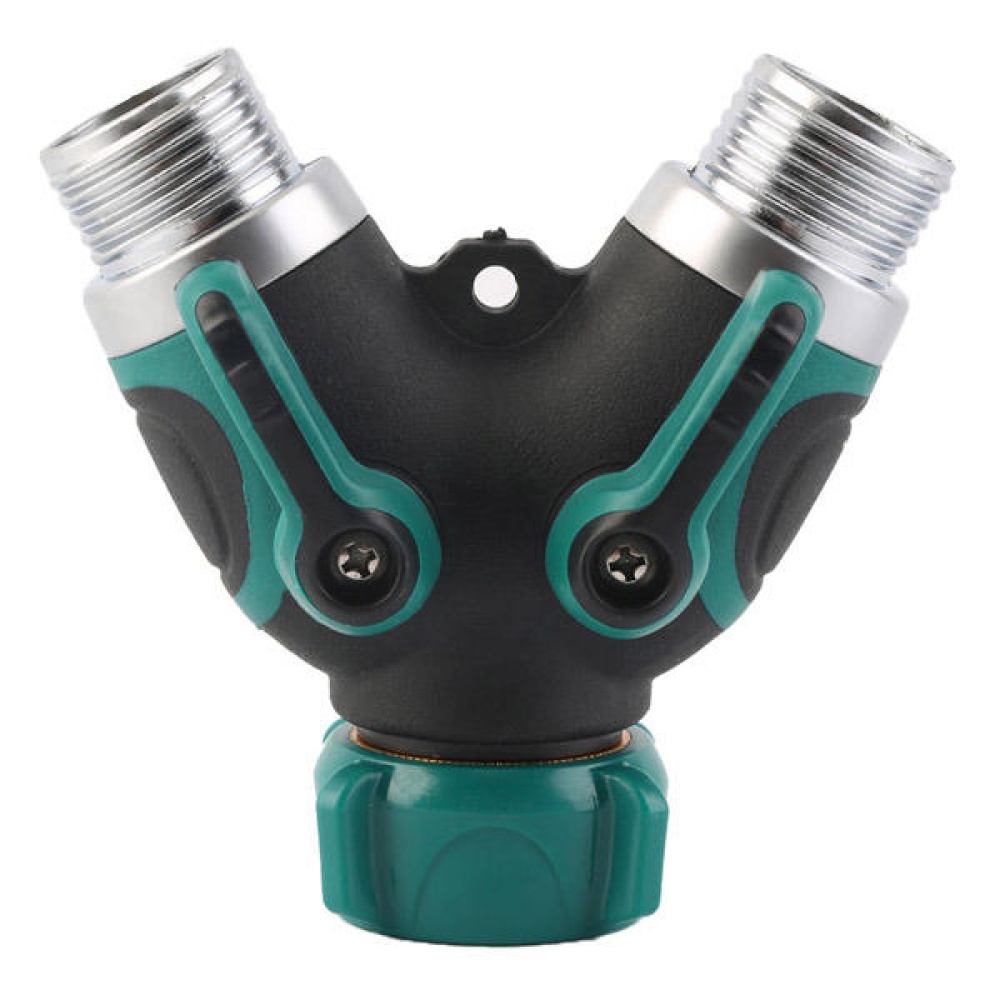 3/4 Inch Garden Hose 2 Way Splitter Valve Water Pipe Faucet Connector US Standard Thread - Image 2