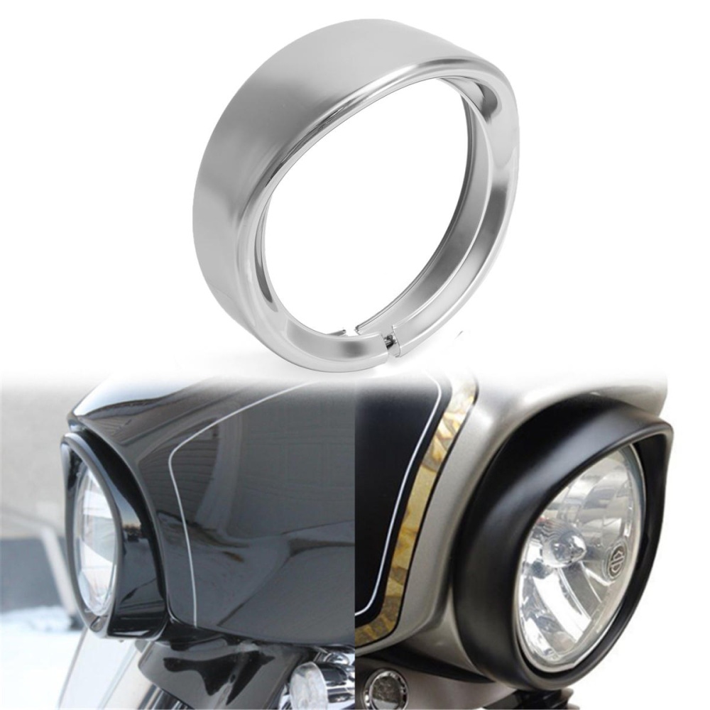 7 inch Headlight Headlamp Trim Ring Protect Guard Cover Cap Chrome - Image 2