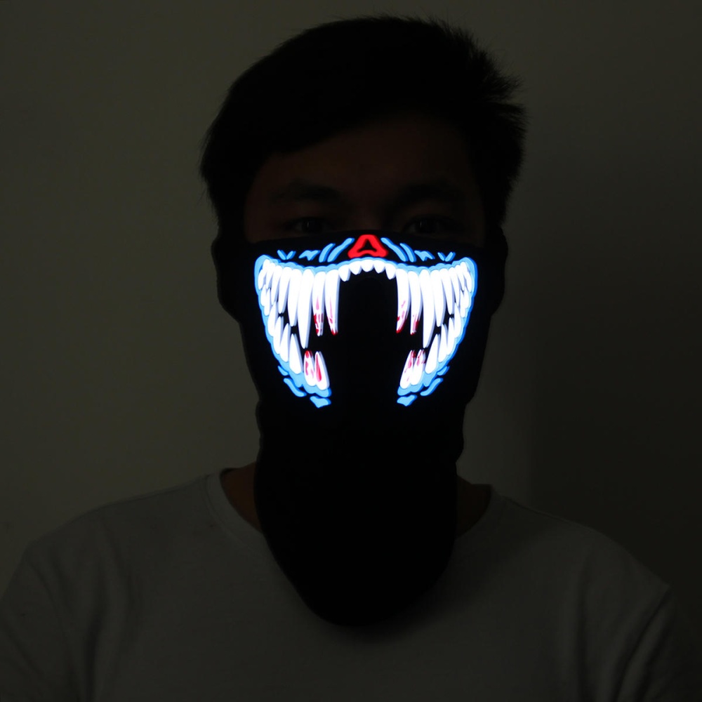 LED Rave Party Face Mask Equalizer Flashing by Music Luminous Cosplay Dance - Image 2