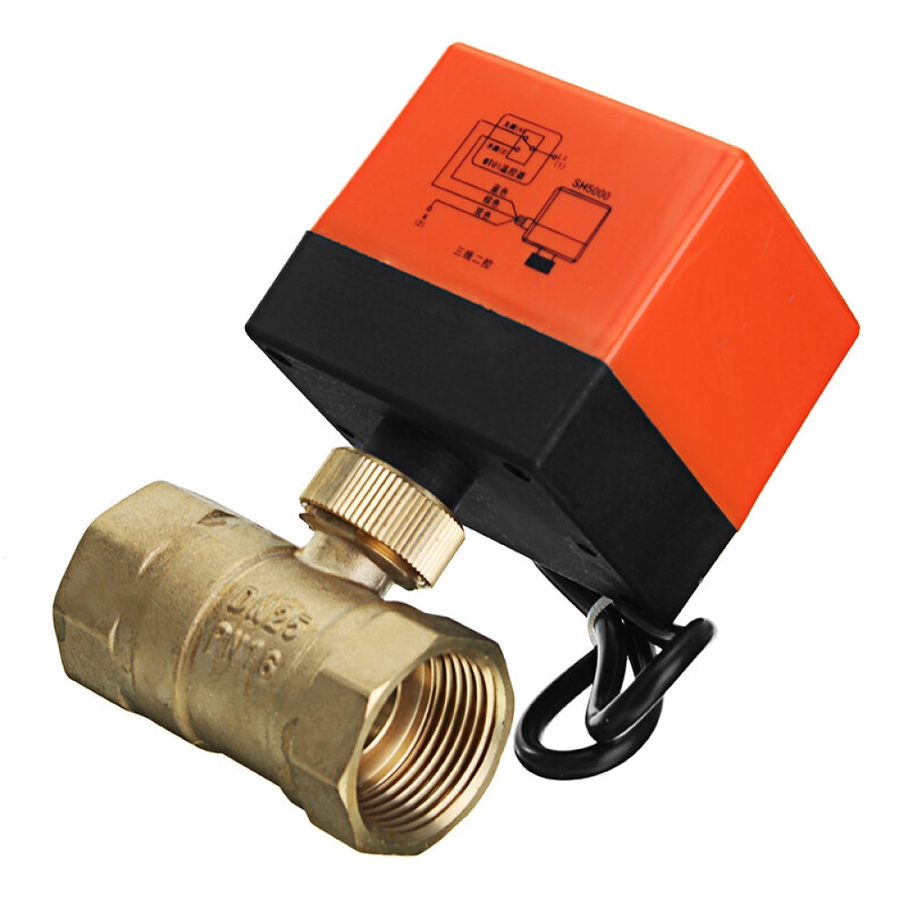 TMOK TK260 1/2" 3/4" 1" 1-1/4" Motorized Electric Brass Ball Valves 3 Wire AC 220V Full Port Valve - 3/4 inch - Image 2