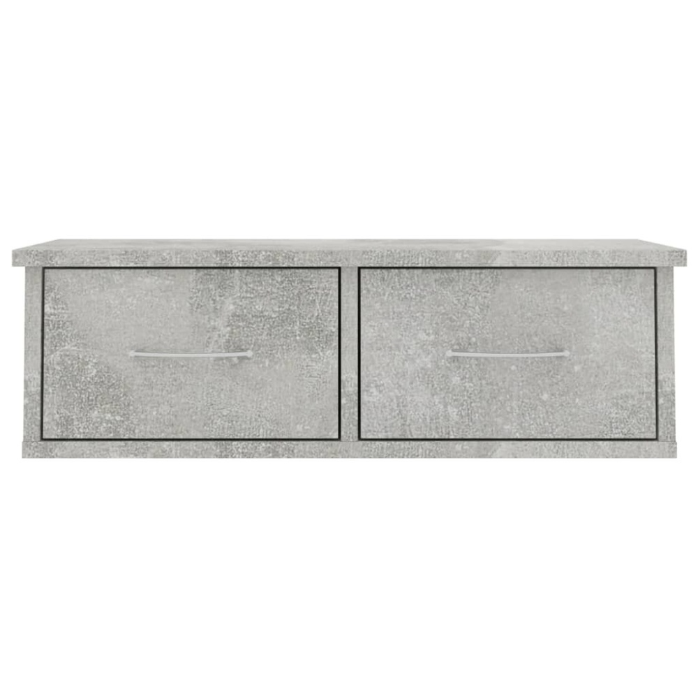 Wall-mounted Drawer Shelf Concrete Gray 23.6"x10.2"x7.2" Chipboard - Image 2