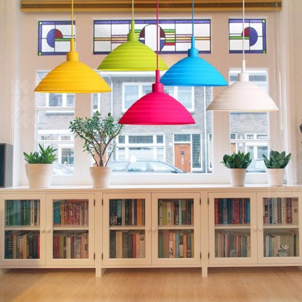 E27/E26 Pendant Lamp Holder Colorful Silicone Folding Lampshade Ceiling Light Socket AC 110-240V - Gray - Image 2