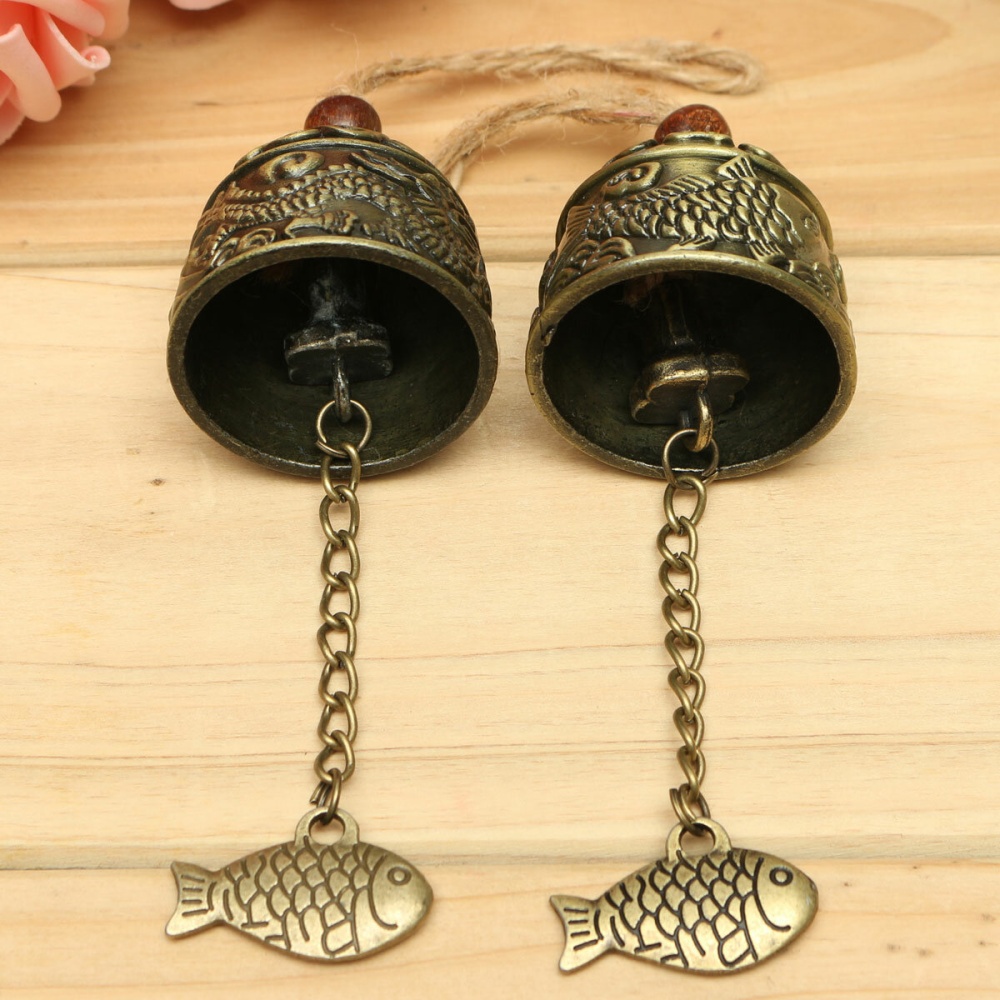 Chinese Dragon/Fish Feng Shui Bell Blessing Good Luck Fortune Hanging Wind Chimes - Fish - Image 2