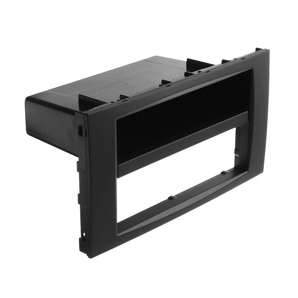 Car Stereo Radio Facia Plate Panel with Single 1 DIN Pocket for Ford - Smoke gray