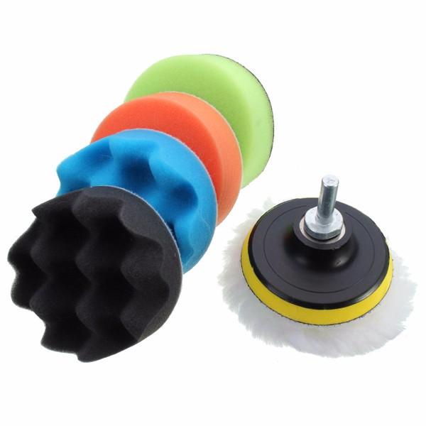 Drillpro 6pc 3 Inch Car Washing Set Sponge Polishing Waxing Buffing Pads Set Kit Compound Auto Car Drill - Image 2
