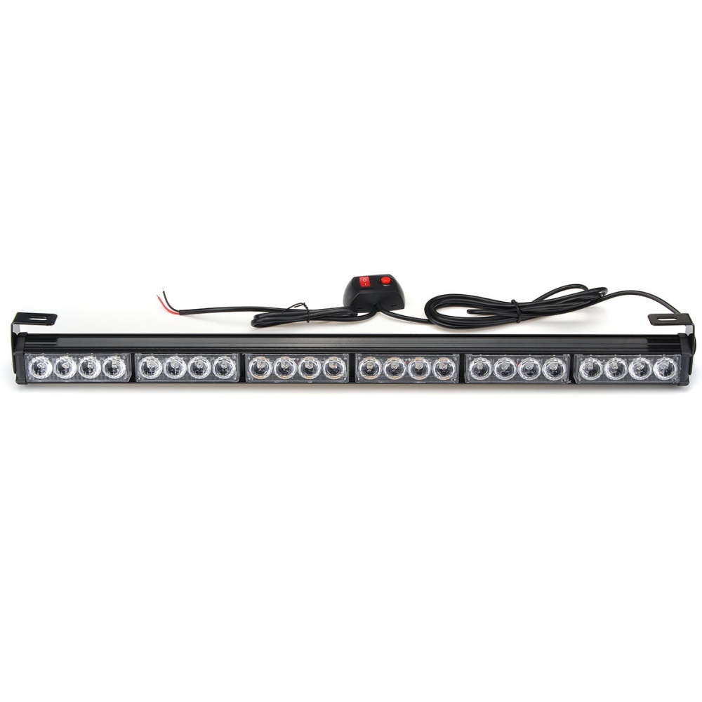 27 Inch 24 LED Multi-colors Emergency Warning Light Bar Traffic Flashing Strobe Lamp - Red - Image 2