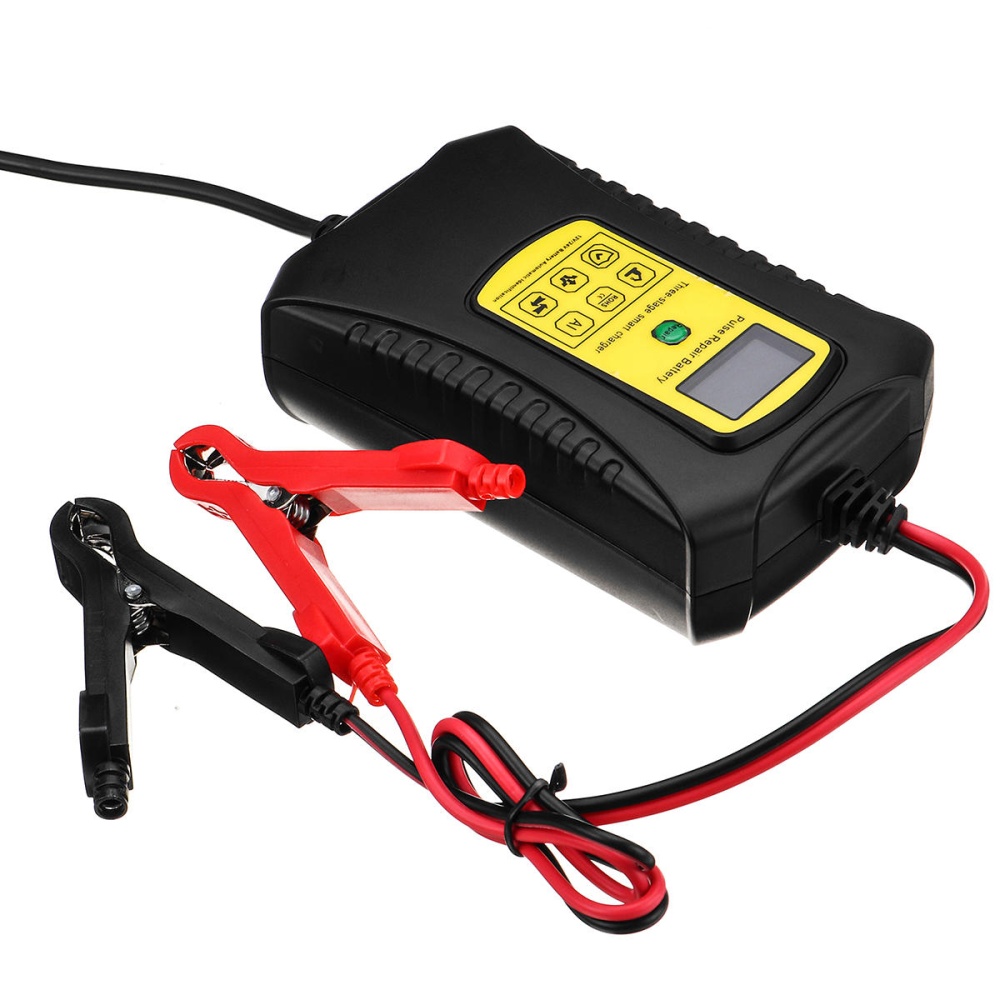 12V/24V 10-100AH 60W Pulse Repair Lead-acid Battery Three-stage Smart Charger - Blue - Image 2