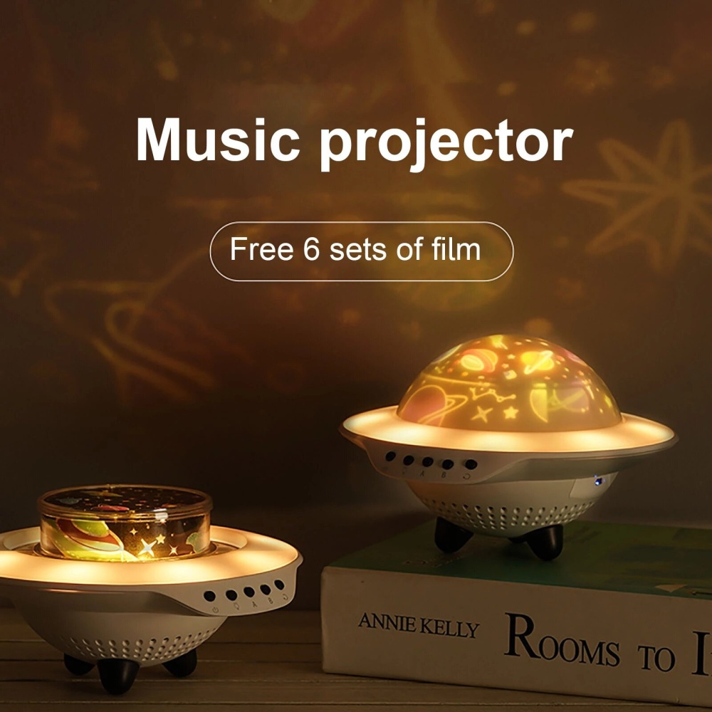 Bakeey UFO Starry Sky Projection Light Flying Saucer bluetooth Speaker Music Player LED Night Light With Remote Control - With Remote Controller - Image 2