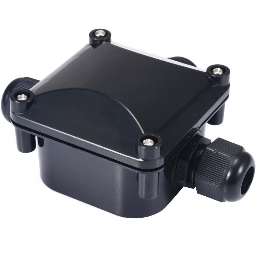 IP68 3 Wires Waterproof Junction Terminal Case Box Cable Protection Building Connectors for Outdoor Lighting Connections - Black - Image 2