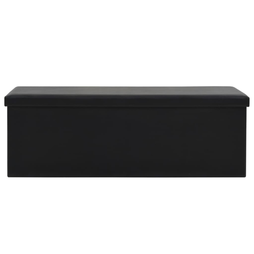 Storage bench foldable 110x38x38 cm artificial leather black - Image 2