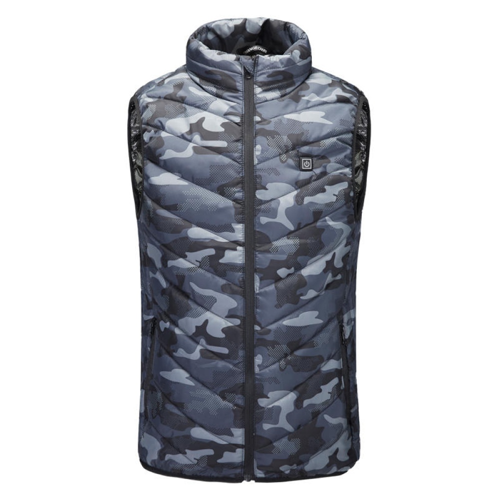 USB Heated Waistcoat Camouflage Outdoor Warm Jacket Washable Winter Electric Thermal Heating Sports Hiking Clothing - 4XL - Image 2