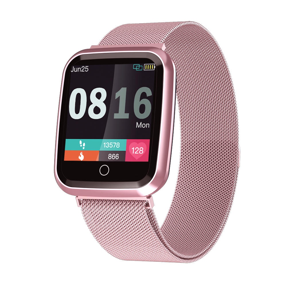 Bakeey N99 IP68 Waterproof 24h Heart Rate Monitor 1.3inch IPS HD Screen Full Steel Smart Watch - Pink - Image 2