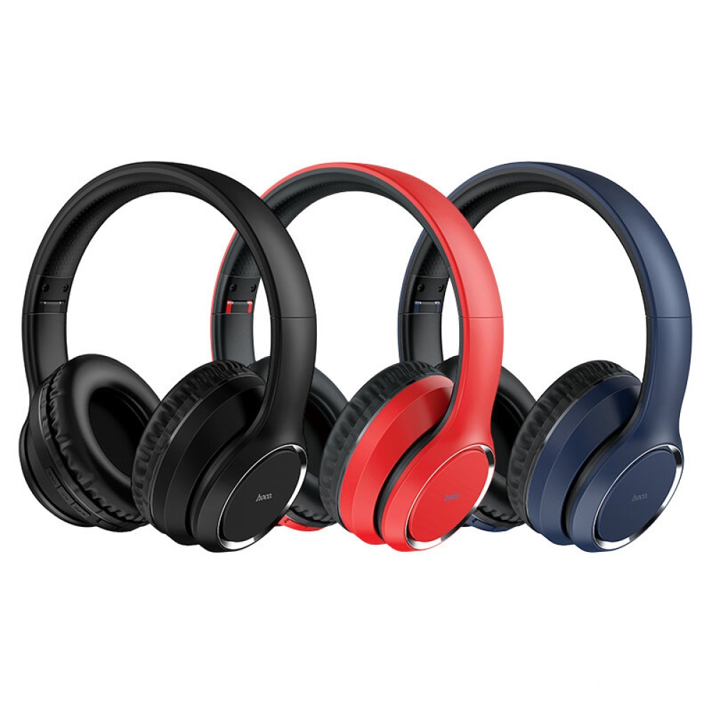 HOCO W28 Folding Journey Headset Over-ear Wireless Headphone Stereo Bass Music Game Headphones for PC Laptop Gamer - Red