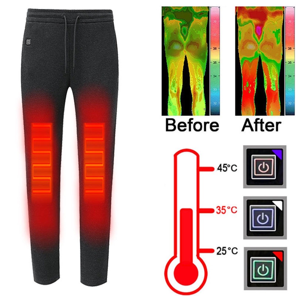 USB Mens Women Electric Heated Warm Pants Warmer Rapid Heating Elastic Trousers - Female XL - Image 2