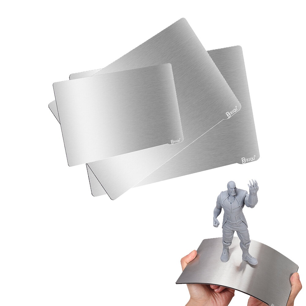 Plaque de construction flexible en tele d'acier e ressort BIQUe pour imprimante 3D SLA / DLP Impression de resine UA Base magnetique Flex lit chauffant Imprimante 3D Photon Anycubic - 196x126mm