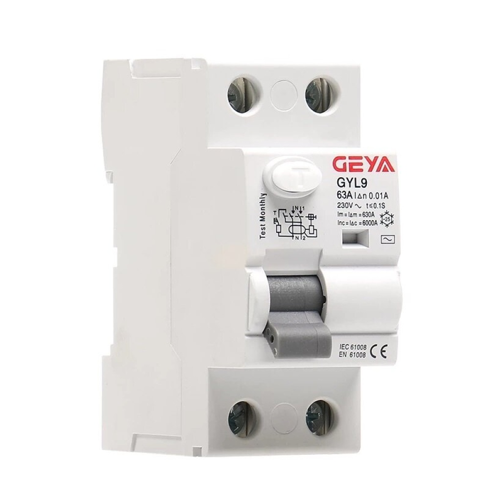 GEYA GYL9 2P 25A 40A 63A 30mA AC Type RCD Residual Current Circuit Breakers Differential Breakers Safety Switch - 63A - Image 2