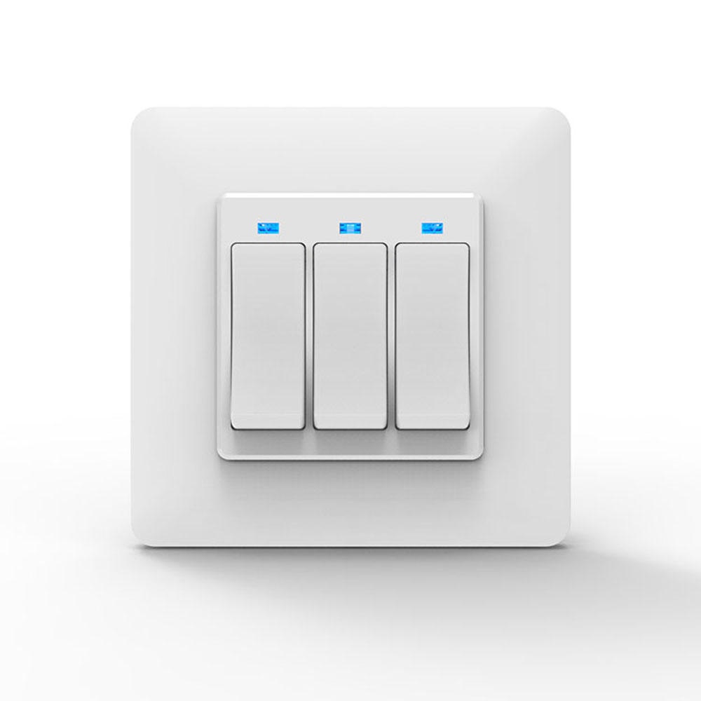 MoesHouse WS-EUY3-W EU Standard 3 Gang Smart Push Button Switch Smart Life Tuya Wireless Remote Control Work with Alexa Google Home