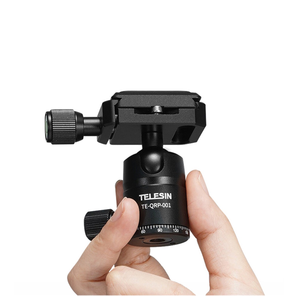 TELESIN Tripod Ball Head Gimbal Damping 360 Degree Panoramic Center Design with Quick Release Plate for DSLR Camera Monopod Photography Studio - A - Image 2