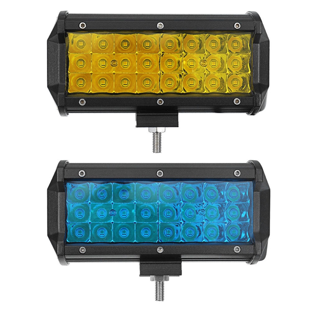 7 Inch 144W 24 LED Work Light Bar Spot Beam Car Driving Lamp for Off Road SUV Truck - Yellow - Image 2