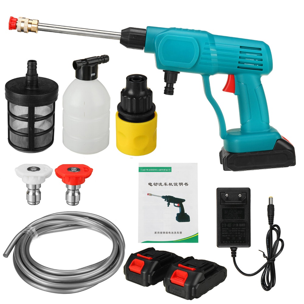 1500W 65 Bar High Pressure Cordless Washer Spray Water Cleaner +1/2 Batteries - #10 - Image 2