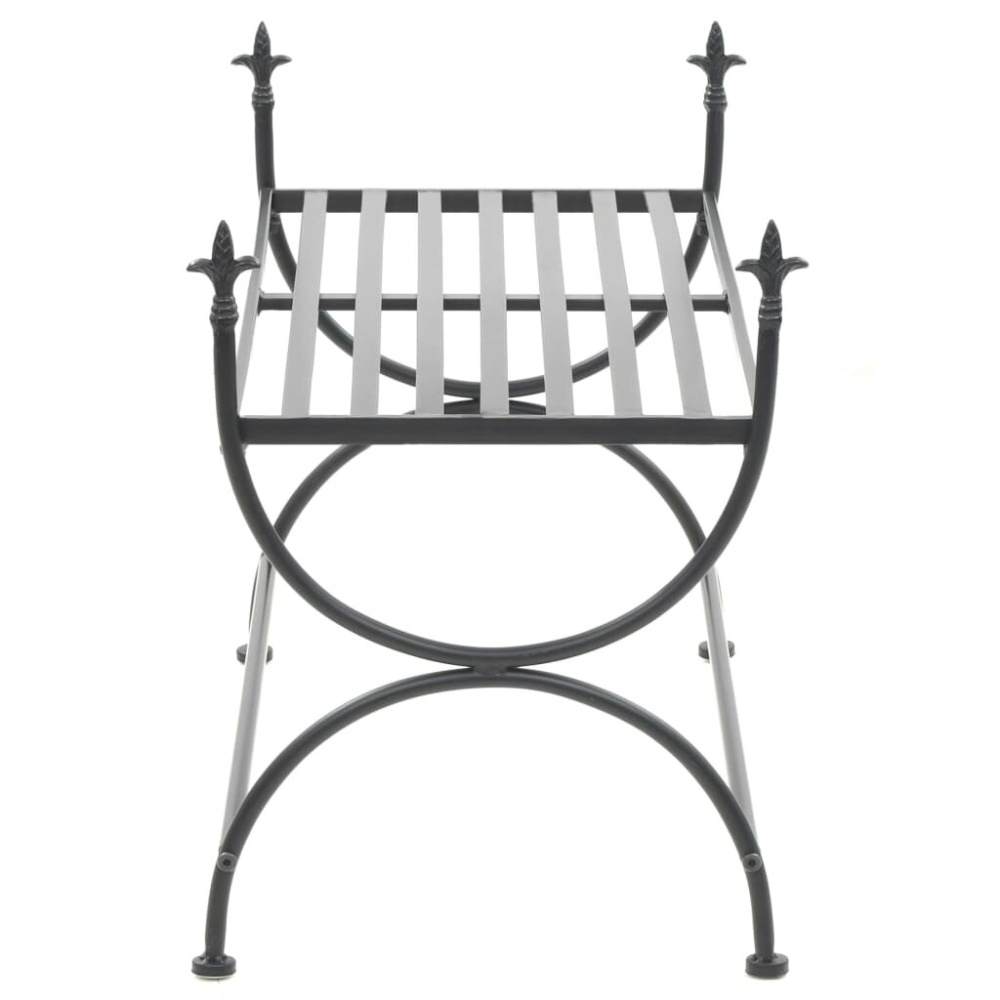 Bench vintage style 83x42x55 cm metal black - Image 2