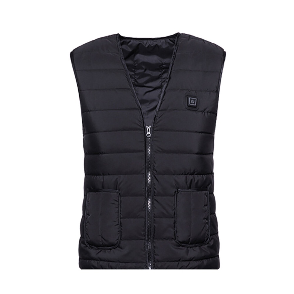 3 Gear Adjustable Electric Heated Waistcoat Coat Jacket Heating Vest Clothing Winter Warmer 5 Heating Zone - L - Image 2