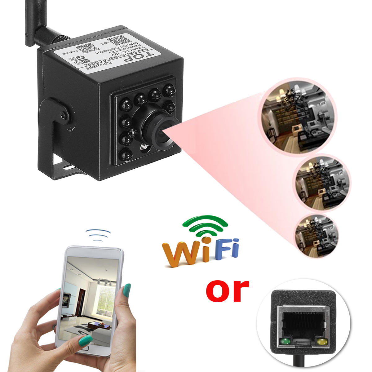 Mini 1080P HD WIFI Hidden Network IP/P2P IR Night Vision Camera Pinhole Security Camera - Image 2