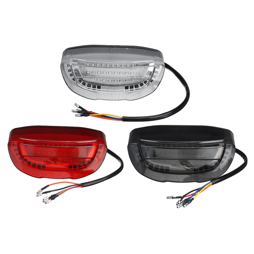 12V Motorcycle LED Tail Light Brake Rear Light Indicator Number Plate Lamp Universal - Transparent - Image 2