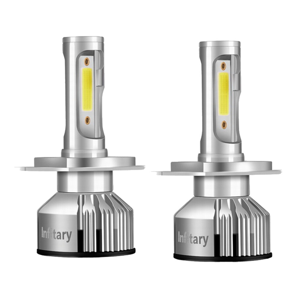 Infitary V3 Car COB LED Headlights H1 H3 H4 H7 H11 H13 9004 9005 9006 9007 Fog Light 72W 10000LM 6500K White 2Pcs - H7