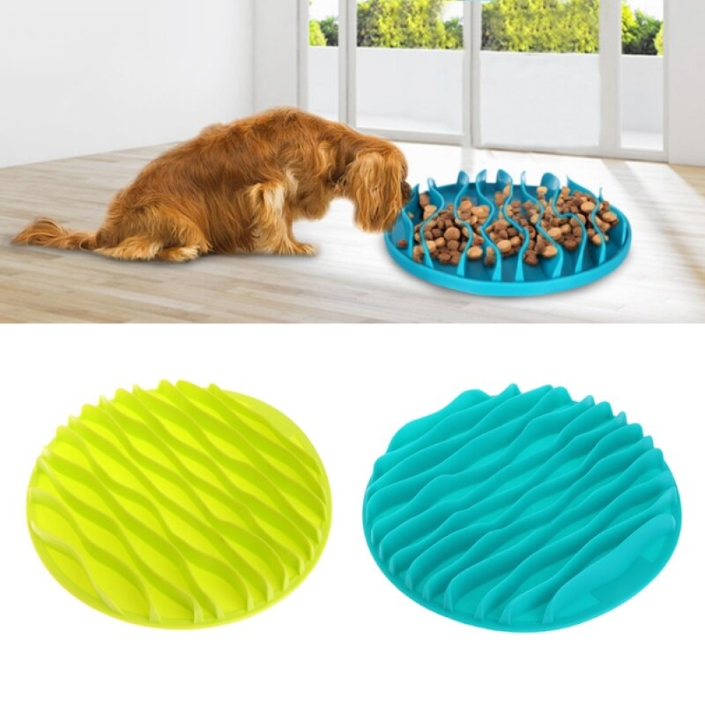 Pet Bowl Slow Eating Feeder Anti Gulp Healthy Anti Slip Dish Feeder No Choke Interactive Feeder Fun - L Green - Image 2