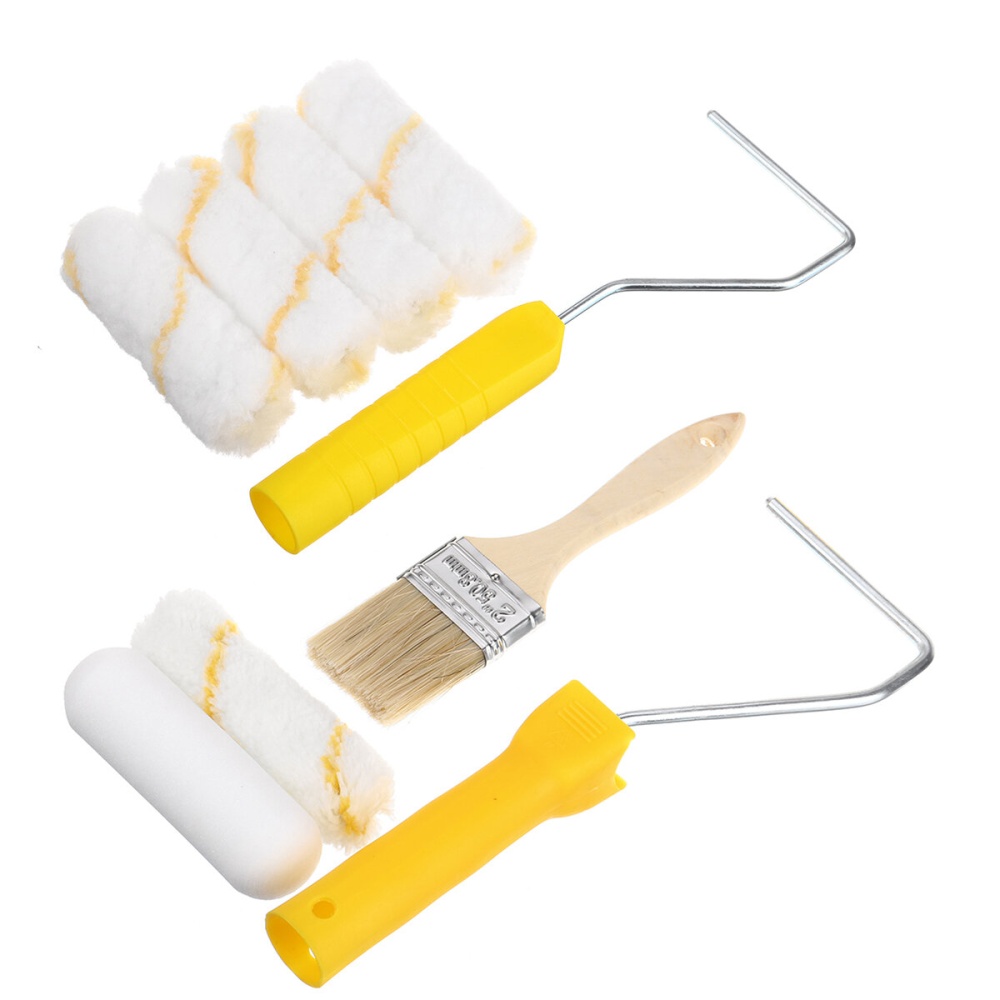 5/6Pcs Paint Runner Pro Roller Brush Set Room Decorating Handle Tools Kits 4Inch - B - Image 2