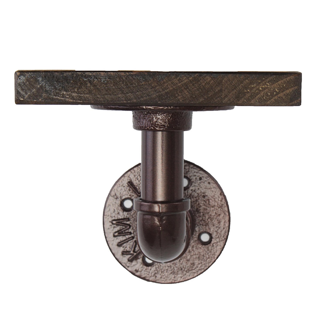 Industrial Wall Mount Display Shelf Hanging Iron Pipe Bracket Holder Shelving Decoration - Bronze - Image 2