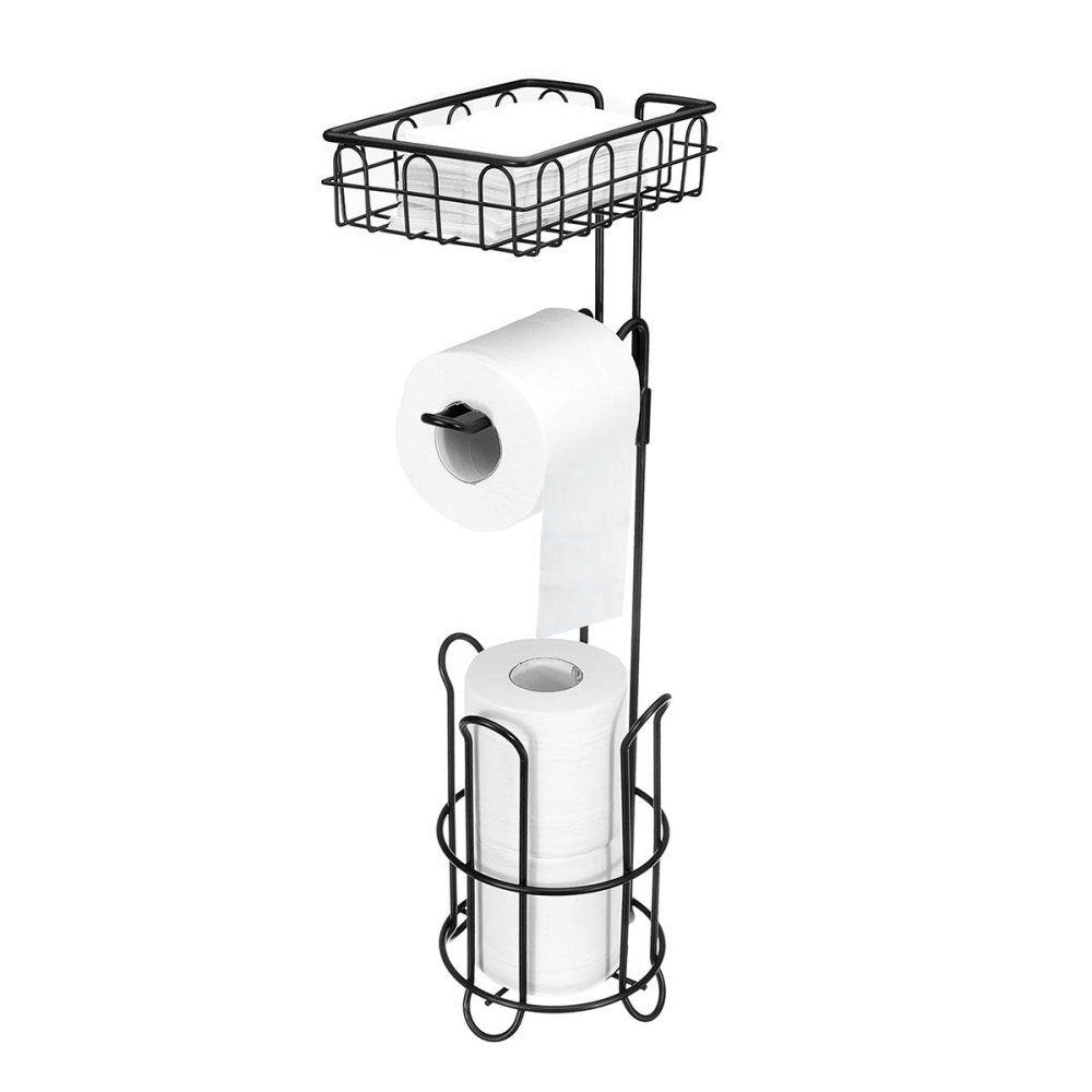 Toilet Paper Towel Storage Stand Organizer Rack Bathroom Vertical Roll Holder Shelf - Image 2