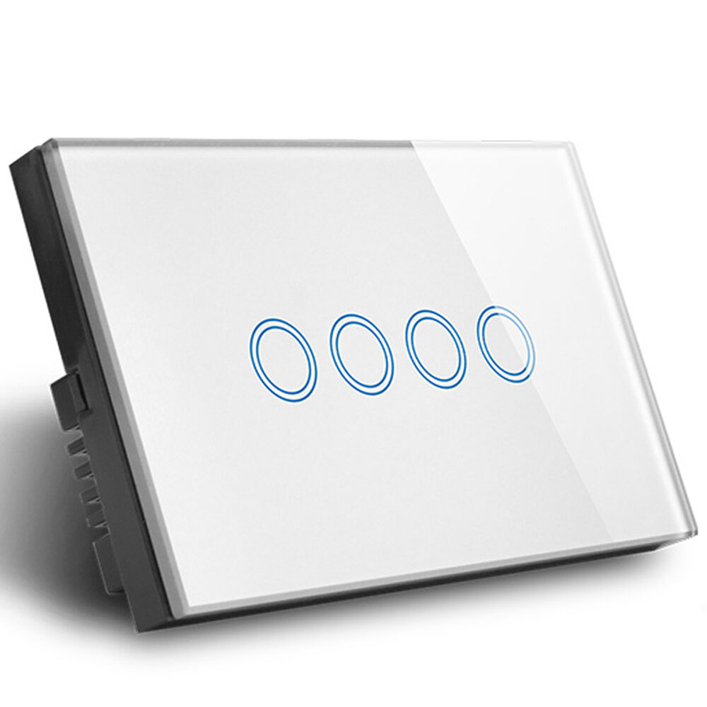 MAKEGOOD 1000W AC110-240V US 4 Gang 1 Way Smart Home Touch Switch WiFi APP Control Lamp Switch Crystal Glass Switch Compatible With Alexa Google Assi - Image 2