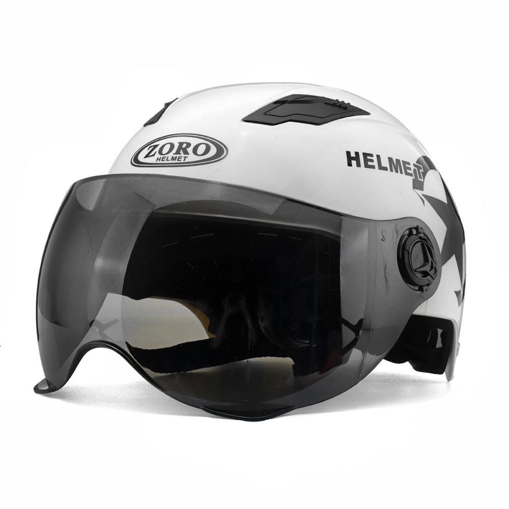 Motorcycle Helmet Half Open Face Scooter Protection Head Gear - White - Image 2