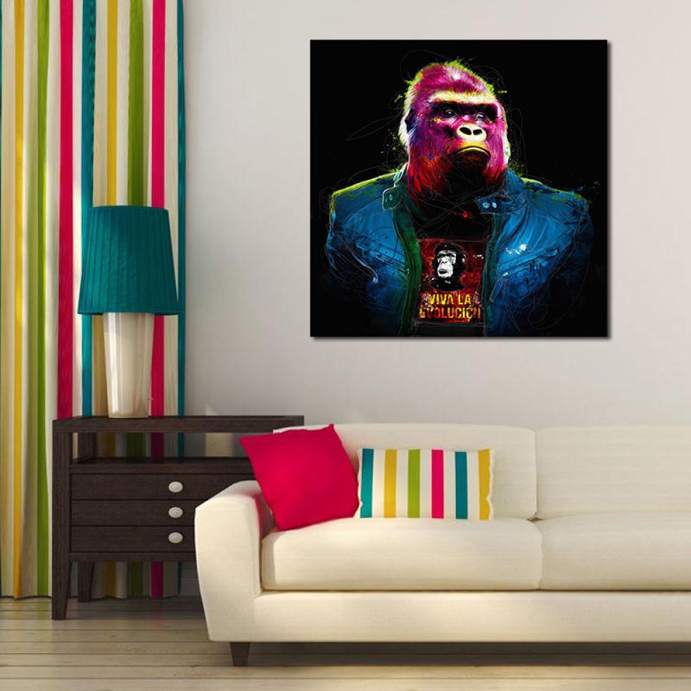 Miico Hand Painted Oil Paintings Colorful Gorilla Wall Art For Home Decoration Painting - Image 2