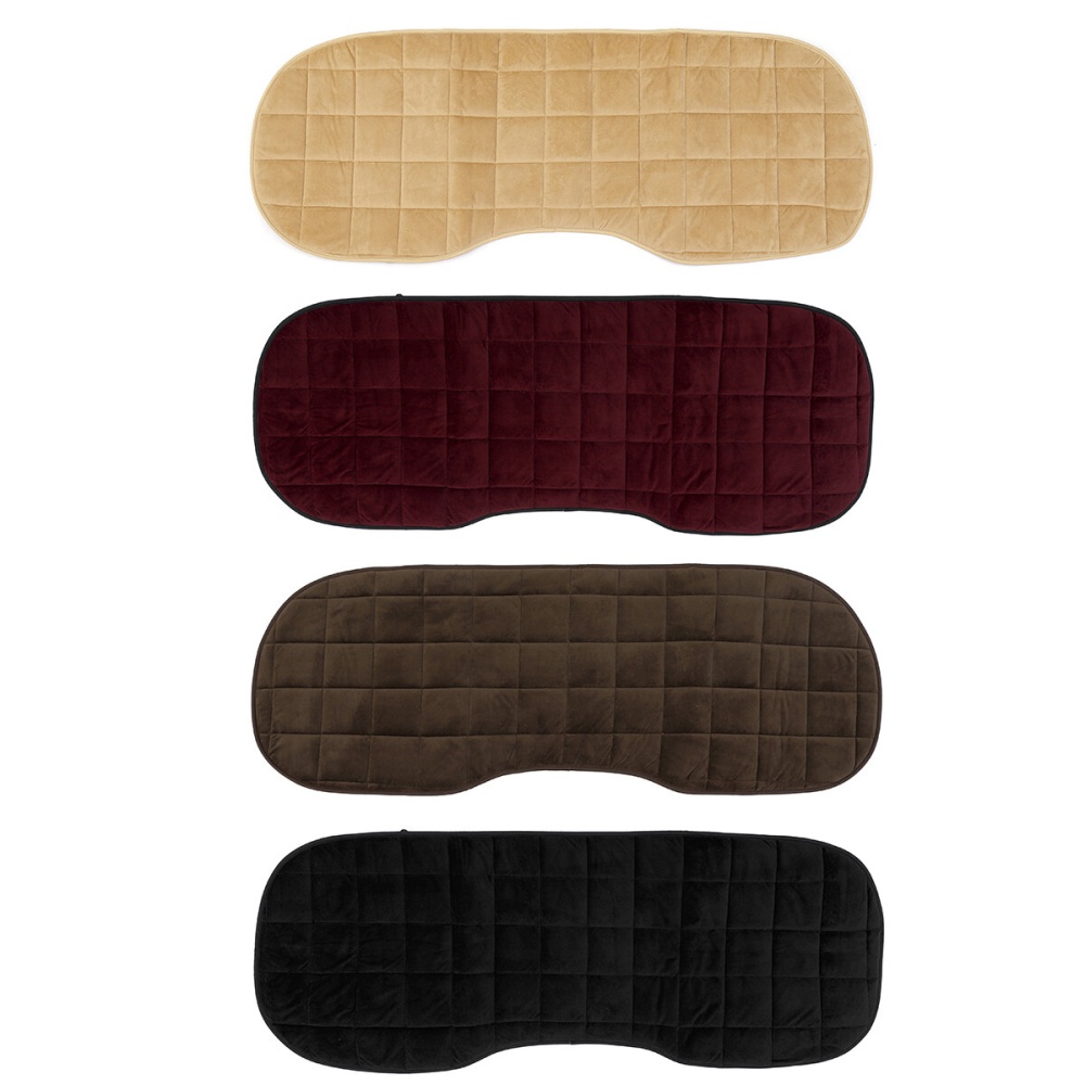 Black Universal Rear Car Plush Seat Cushion Comfortable Cover Pad Protector - Brown