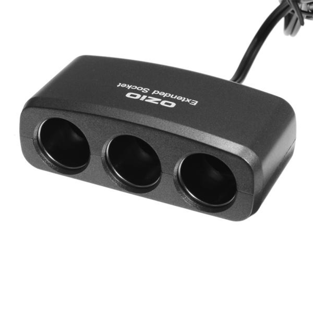 EF31 Car Cigarette Lighter 3 Socket Splitter with USB Interfaced Charger Adapter for iphone ipad - Darkgray