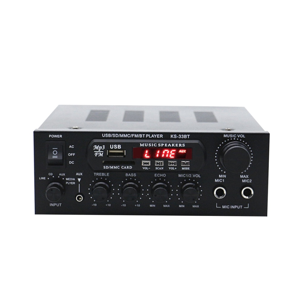 KS-33BT 2x450W bluetooth Stereo LED Digital Audio Amplifier HiFi USB Memory Card Aux FM Radio Home - 220V